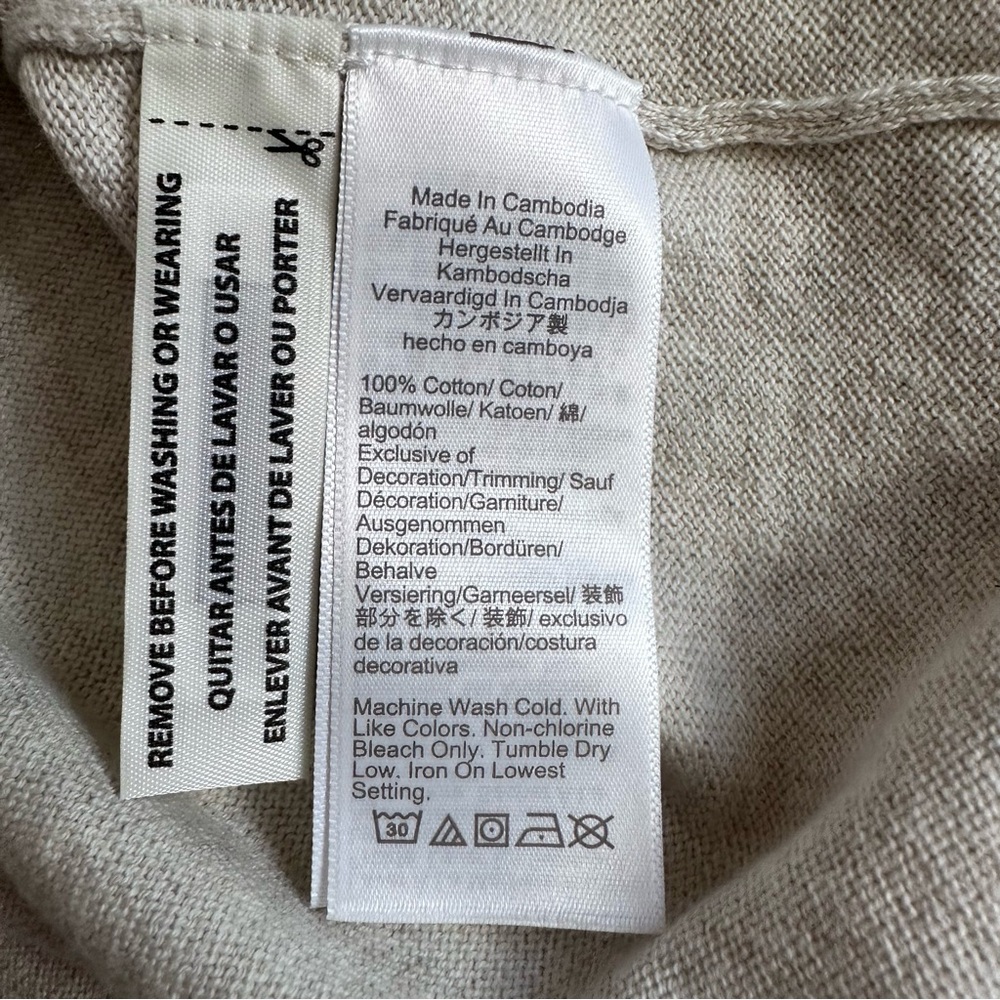 J.Crew Apple Beige Crew Neck TEDDIE Sweater 100% Cotton Size M - Picture 4 of 4